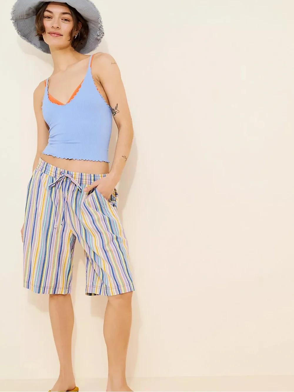 Free People Saylor Poplin Stripe Shorts NWOT SISE S